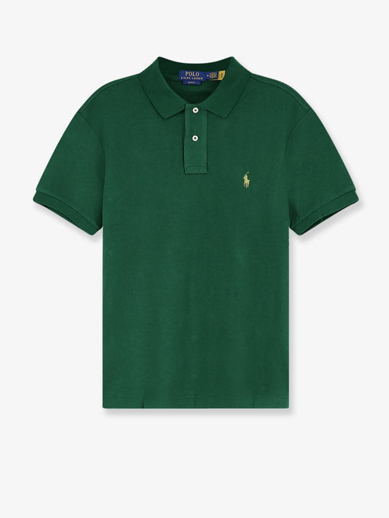 Cotton polo with front logo embroidery