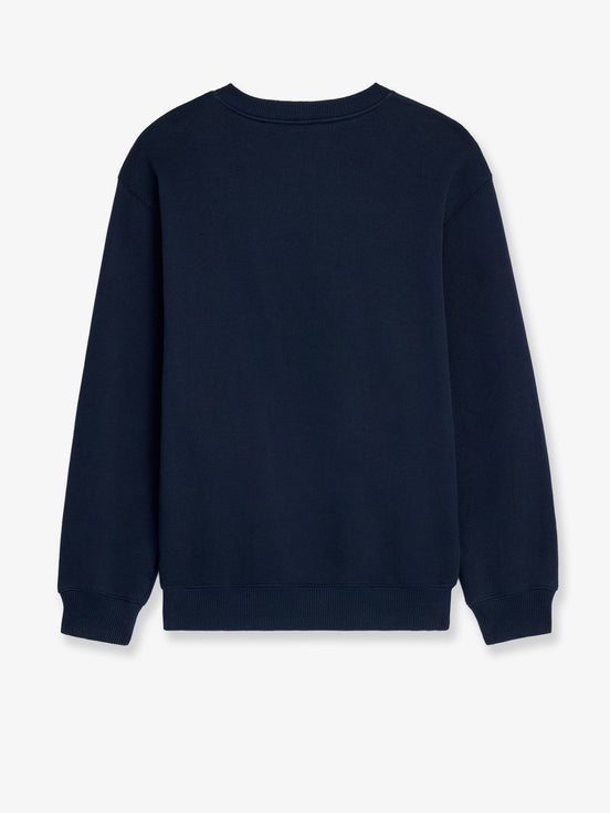 Cotton sweater with front lettering logo