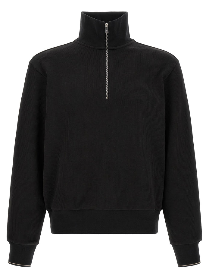 Cotton sweatshirt with half zip