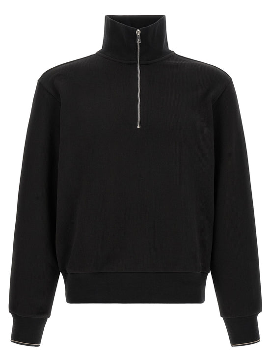 Cotton sweatshirt with half zip