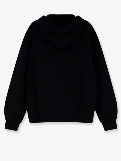 Cotton sweatshirt with metal logo patch
