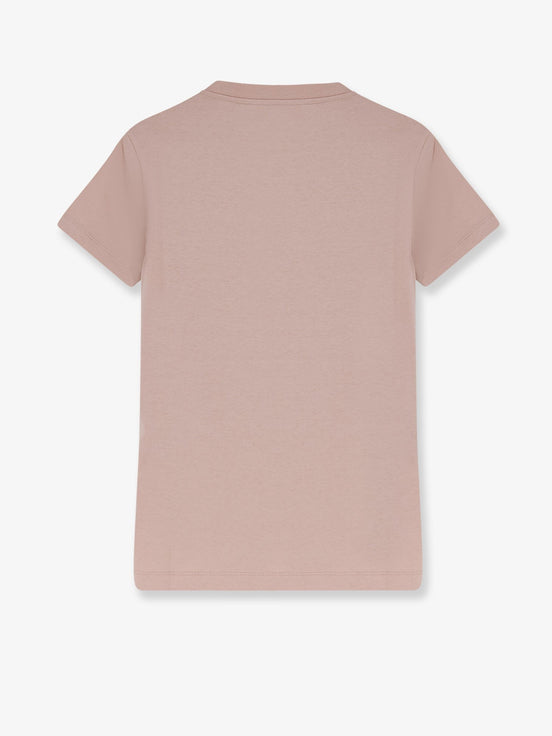 Cotton T-shirt with flocked logo on the front