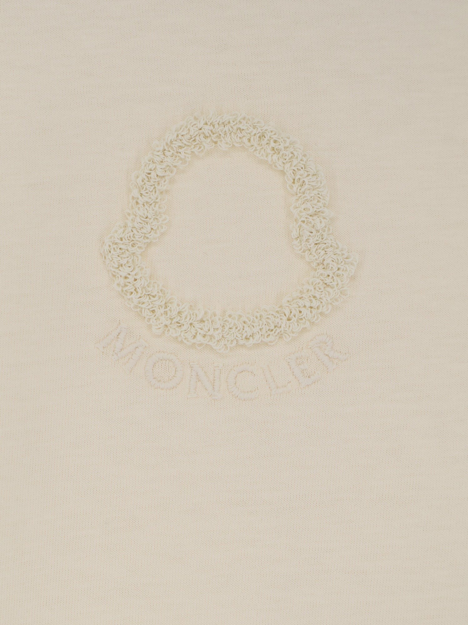 Cotton T-shirt with flocked logo on the front