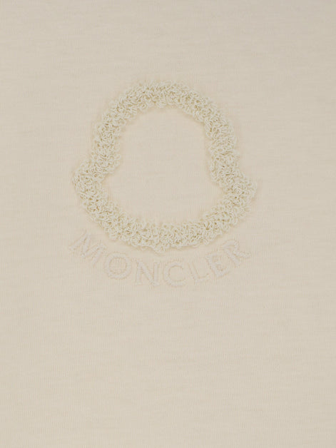 Cotton T-shirt with flocked logo on the front