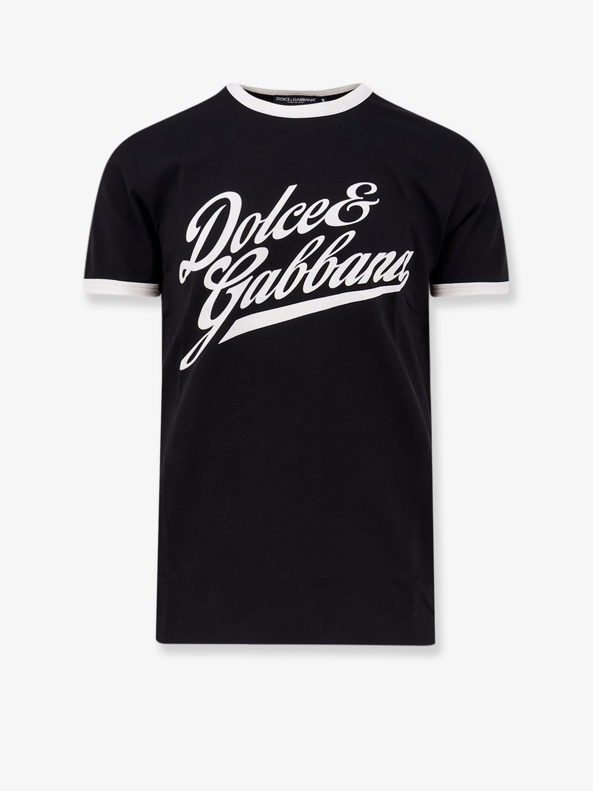 Cotton t-shirt with flocked logo print