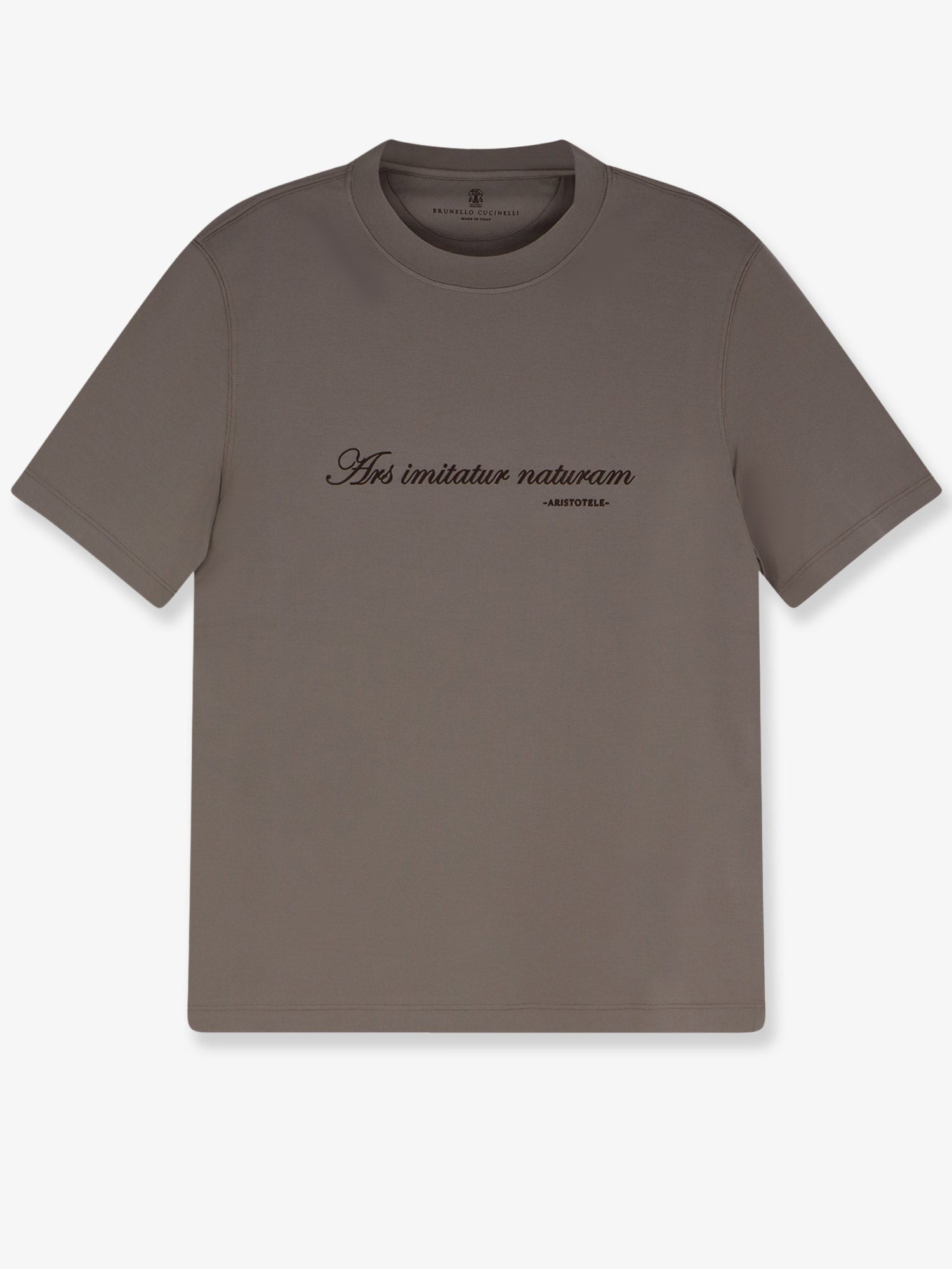 Cotton T-shirt with front embroidery