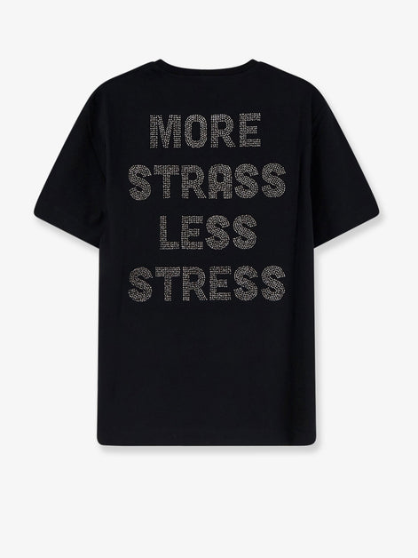 Cotton T-shirt with front lettering logo