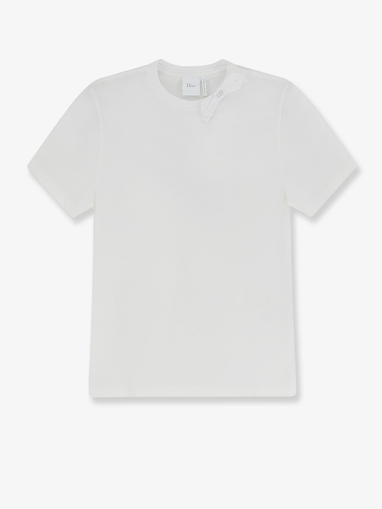 Cotton T-shirt with grosgrain bow detail