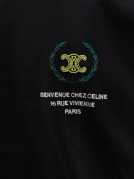 Celine Cotton t-shirt with iconic embroidery