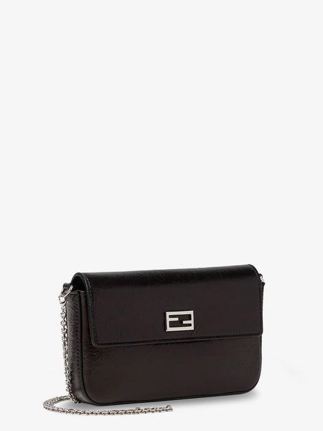 Fendi Crackled Leather Wallet on Chain Tube crossbody bag