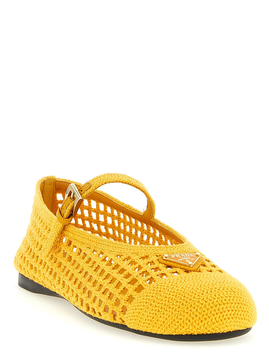 Crochet cotton ballet flats