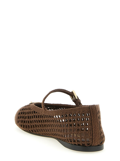 Crochet cotton ballet flats