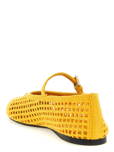 Crochet cotton ballet flats