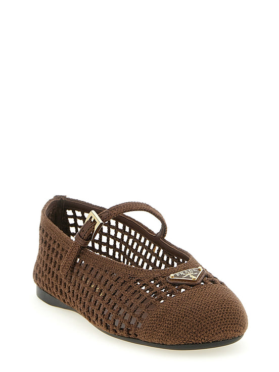 Crochet cotton ballet flats