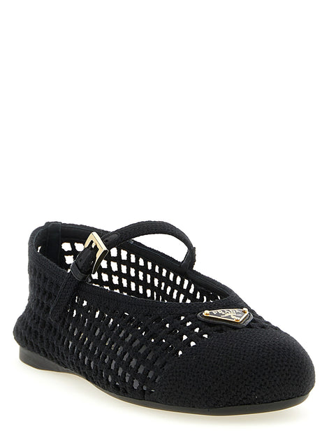 Crochet cotton ballet flats