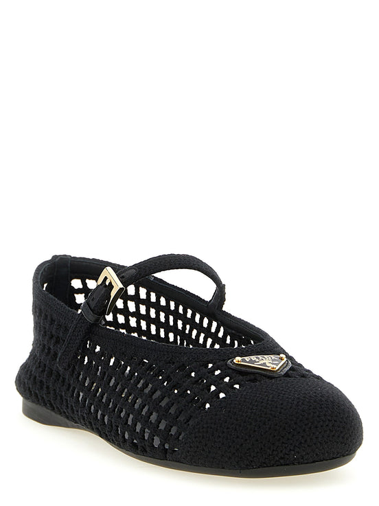 Crochet cotton ballet flats