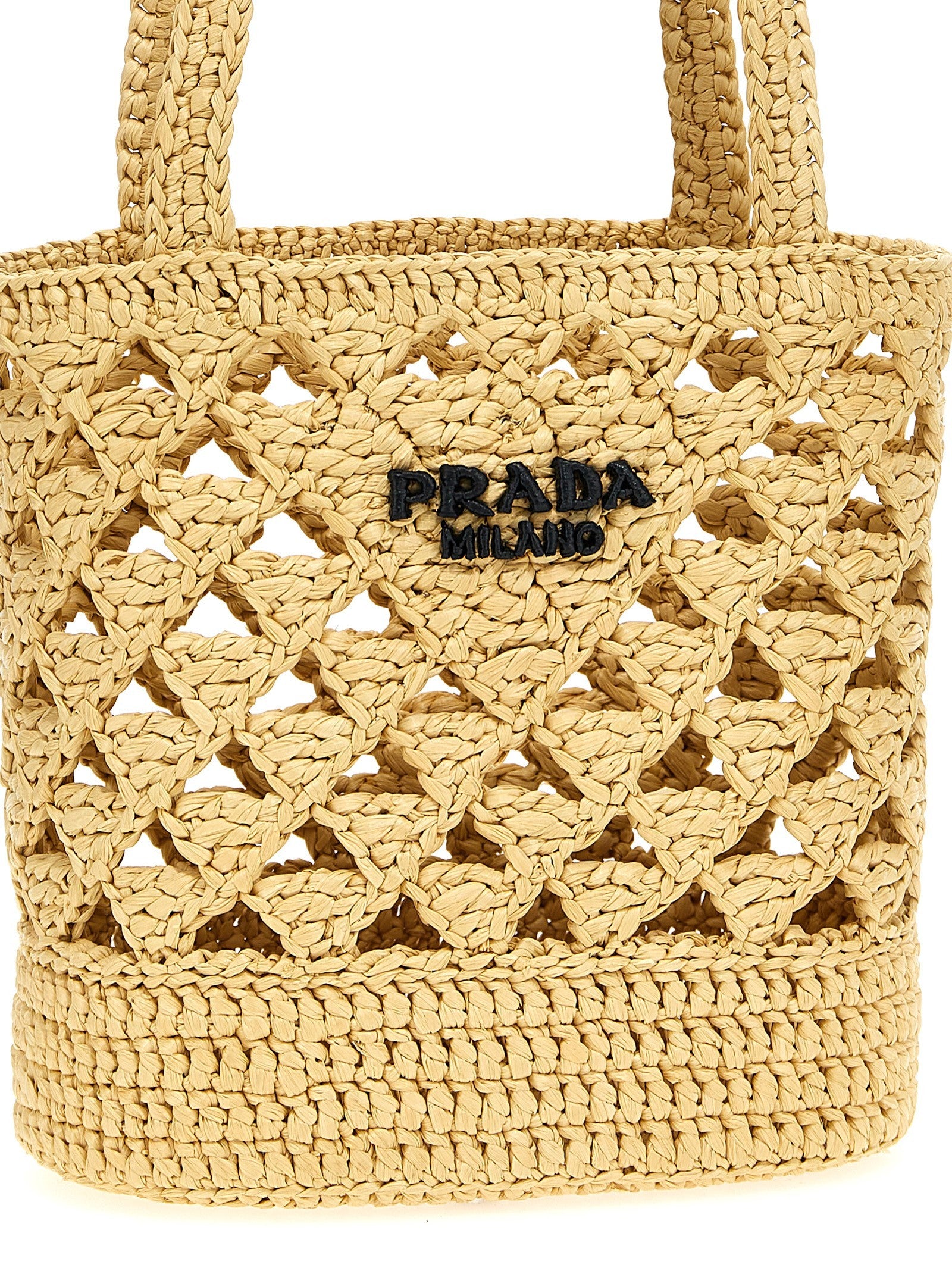 Crochet logo handbag