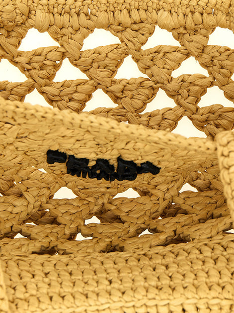 Crochet logo handbag