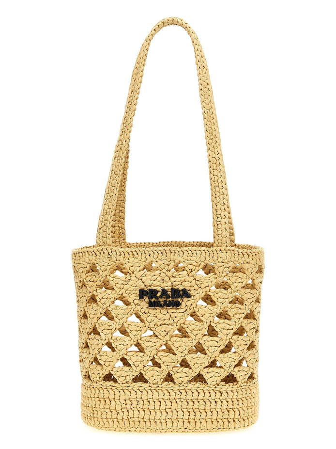 Crochet logo handbag
