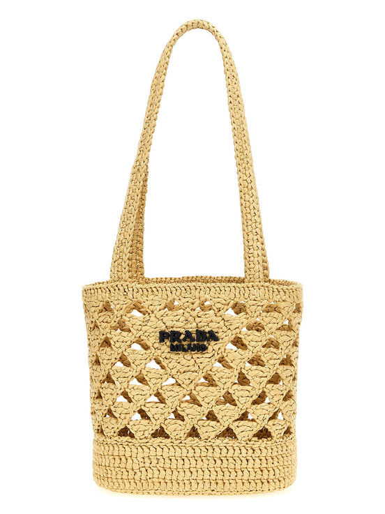 Crochet logo handbag