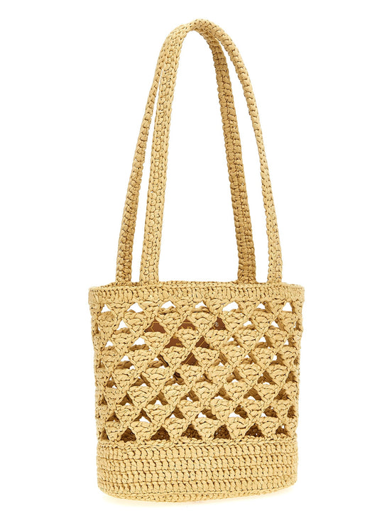 Crochet logo handbag