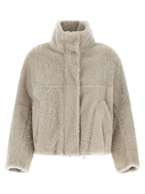 Short sheepskin coat