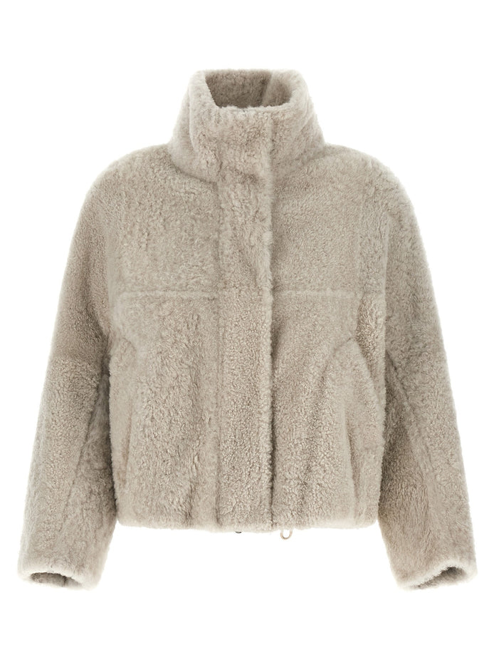 Short sheepskin coat
