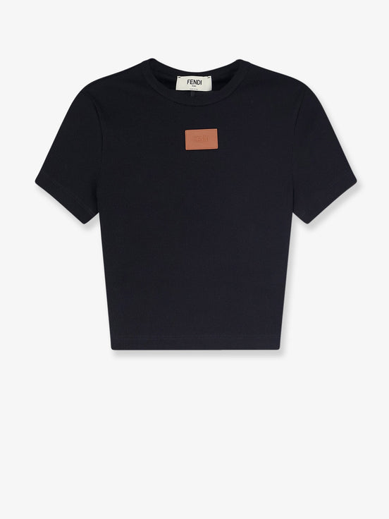 Cropped stretch cotton t-shirt