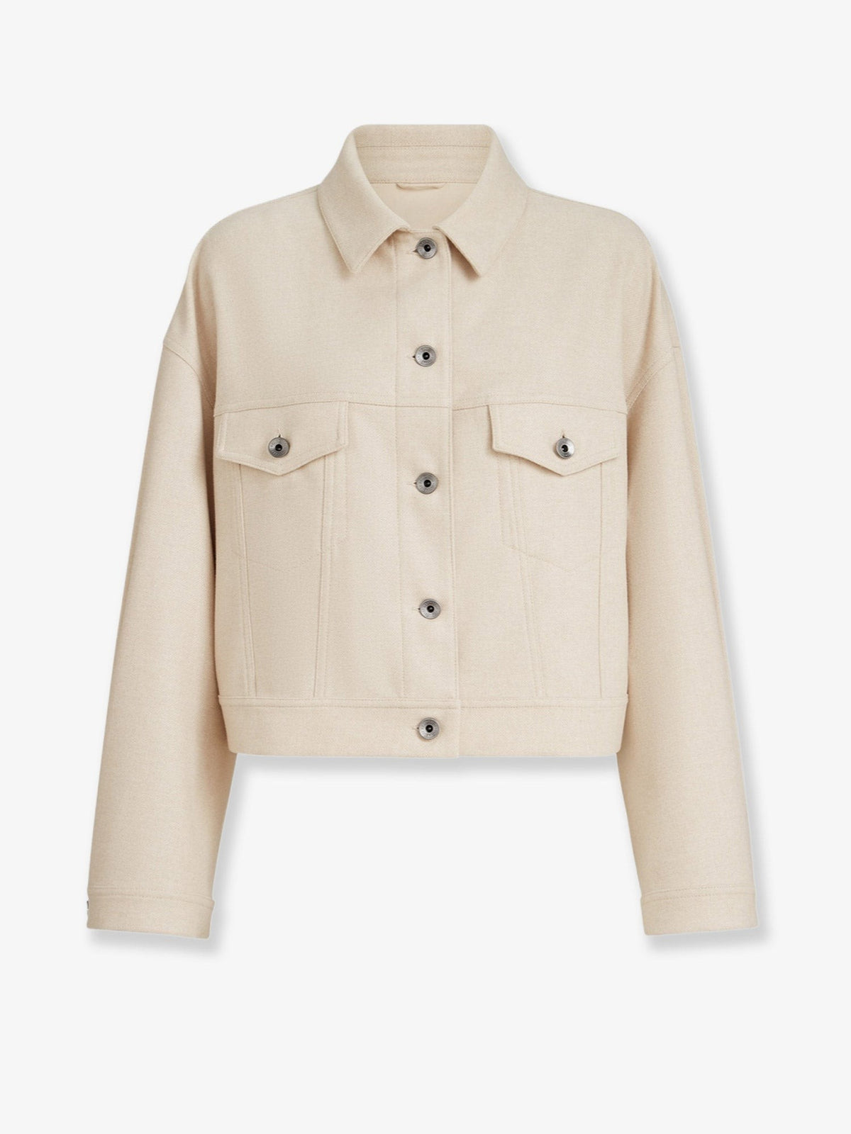 Cropped wool jacket with Monili profile