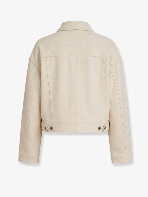 Brunello Cucinelli Cropped wool jacket with Monili profile