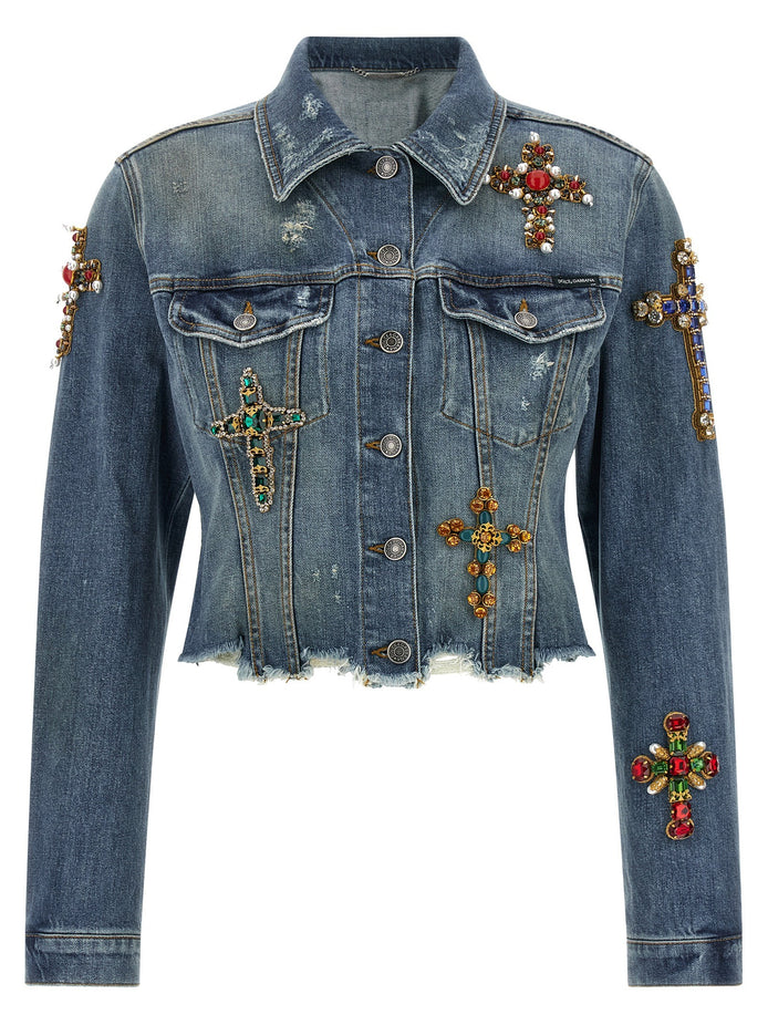 Cross denim jacket