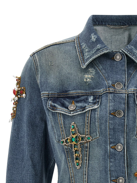 Dolce & Gabbana Cross denim jacket