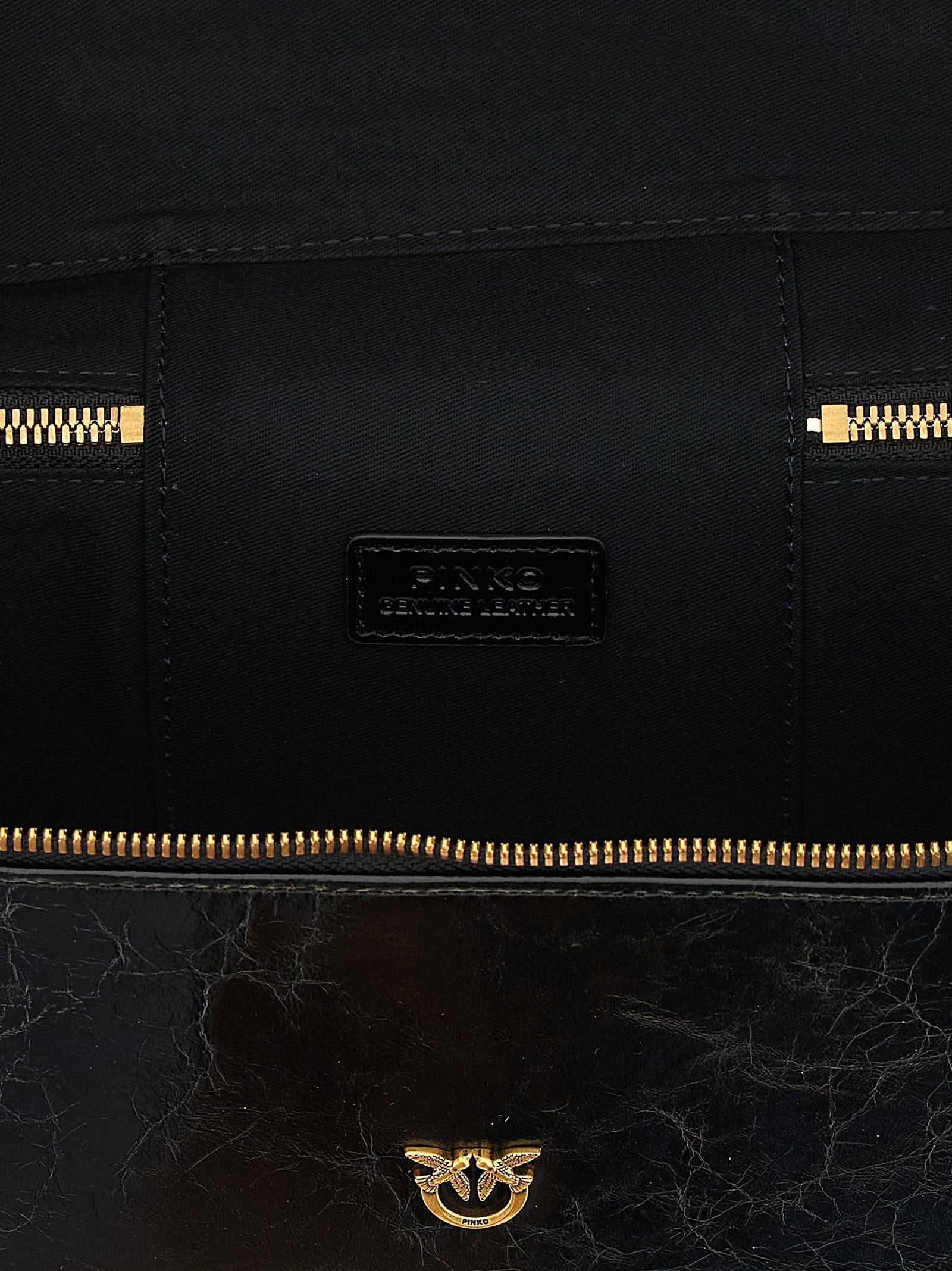 Crumpled effect leather handbag