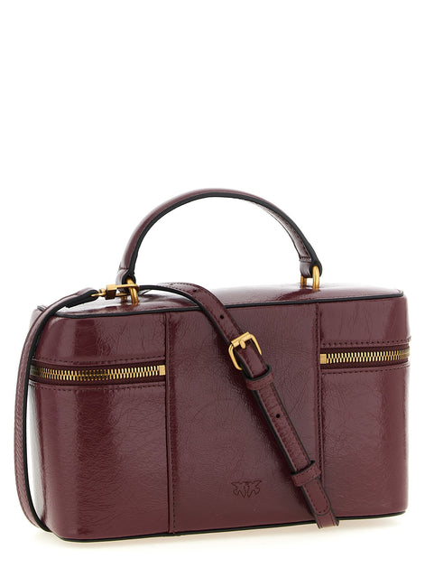 Crumpled effect leather handbag