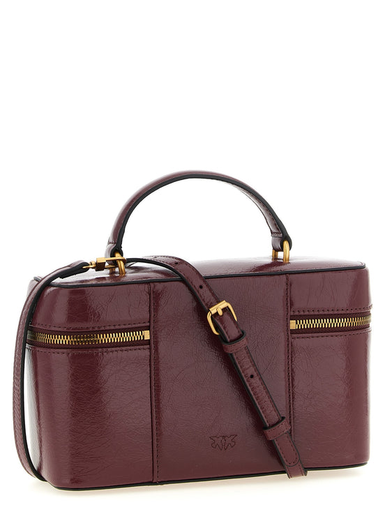 Crumpled effect leather handbag