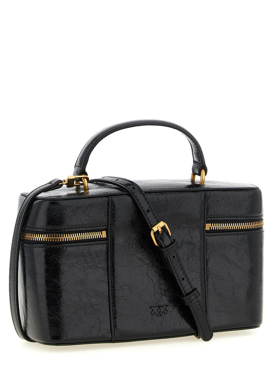 Crumpled effect leather handbag