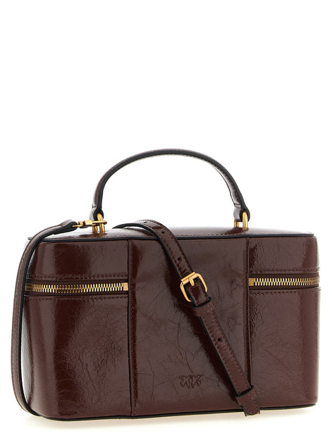 Crumpled effect leather handbag
