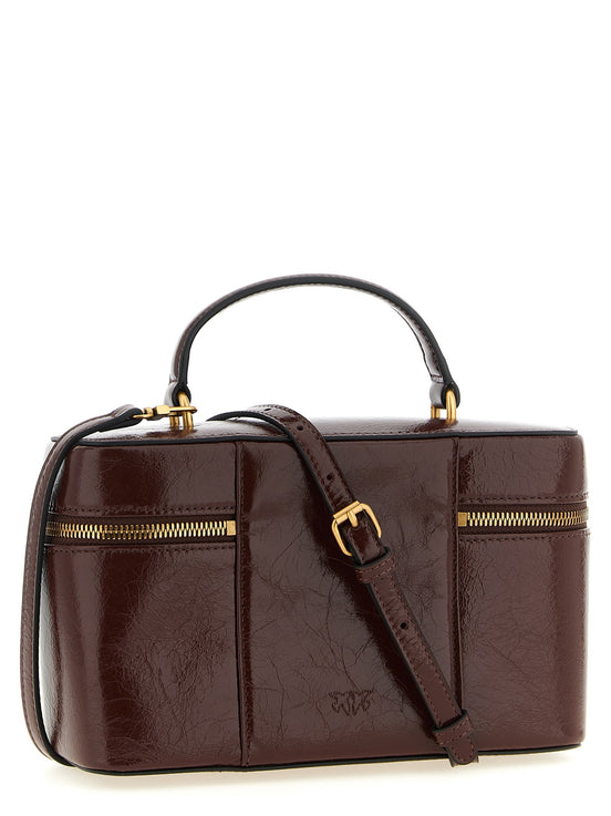 Crumpled effect leather handbag
