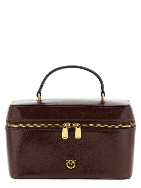 Crumpled effect leather handbag