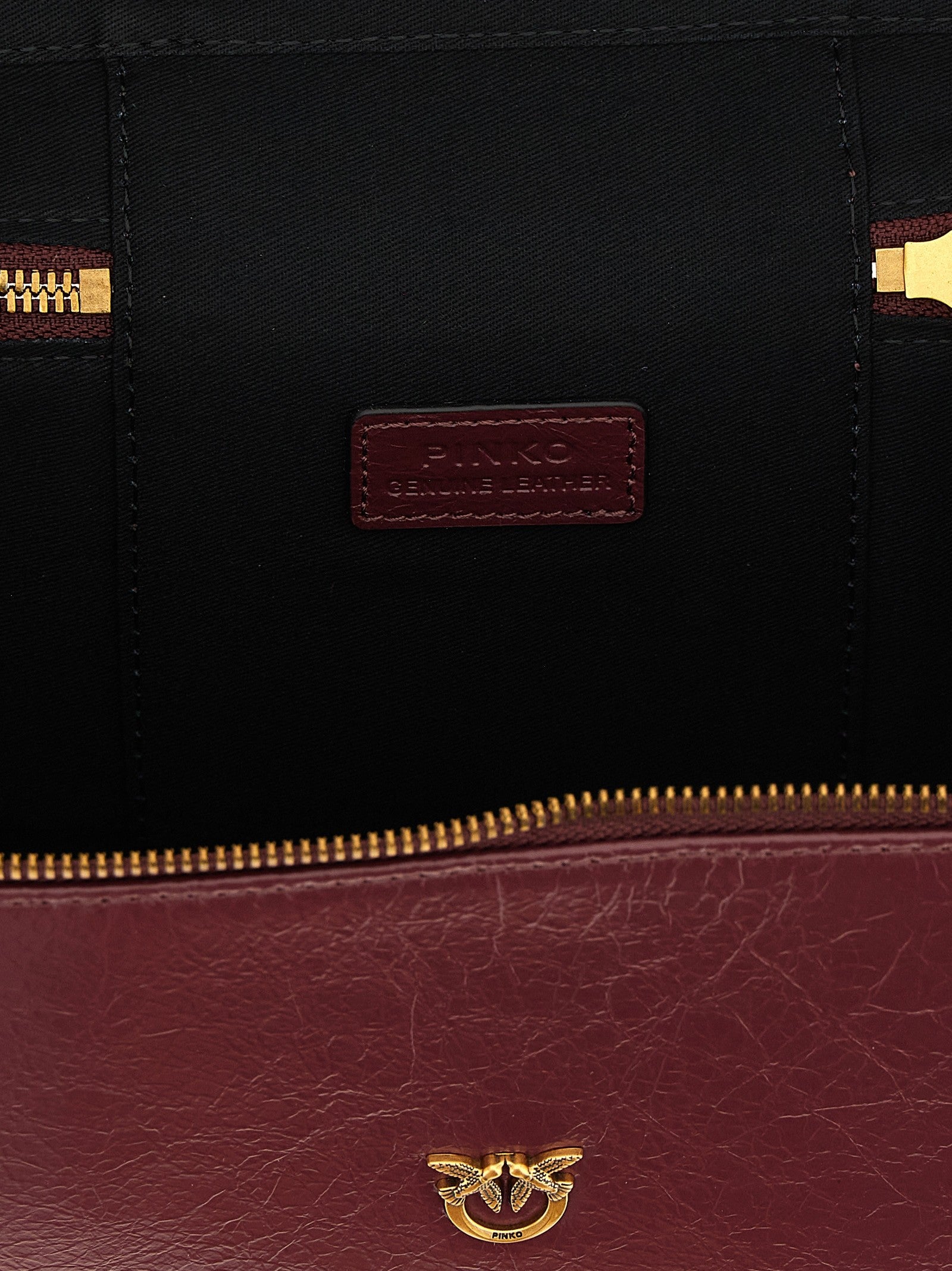 Crumpled effect leather handbag