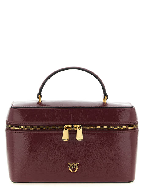 Crumpled effect leather handbag