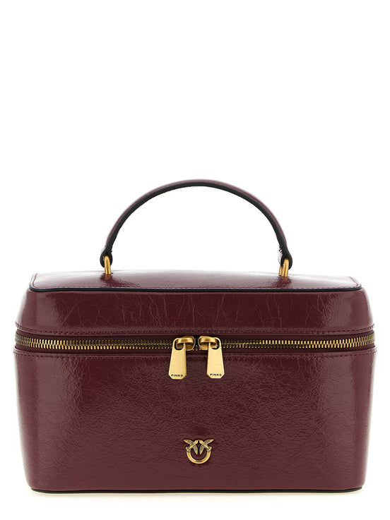 Crumpled effect leather handbag