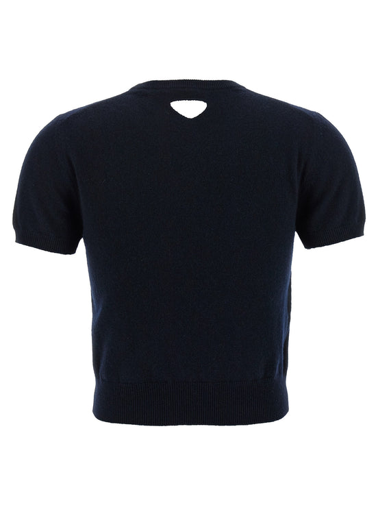 Cut-out logo sweater
