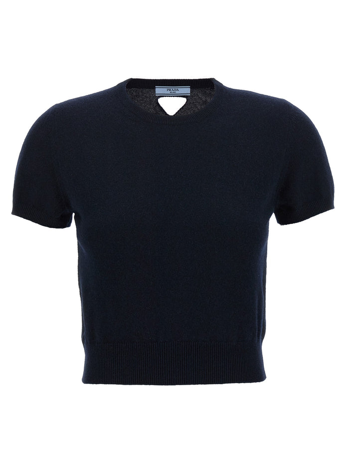 Cut-out logo sweater