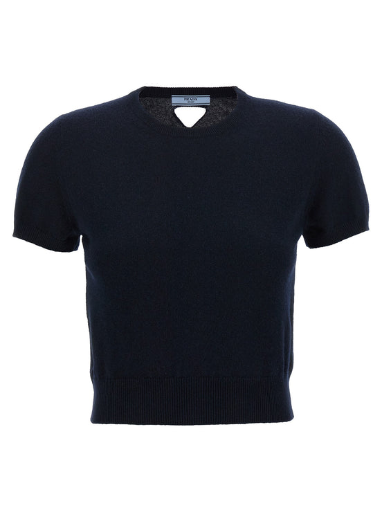 Cut-out logo sweater