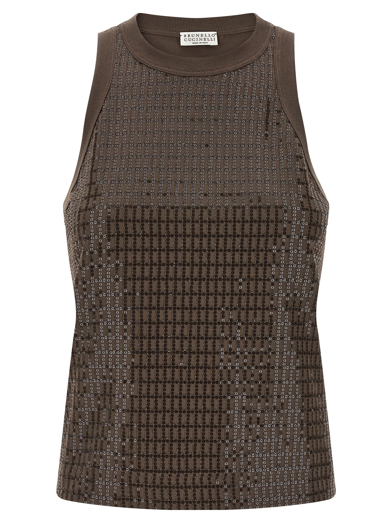 'Dazzling Check Embroidery' top
