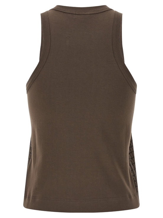 Brunello Cucinelli 'Dazzling Check Embroidery' top