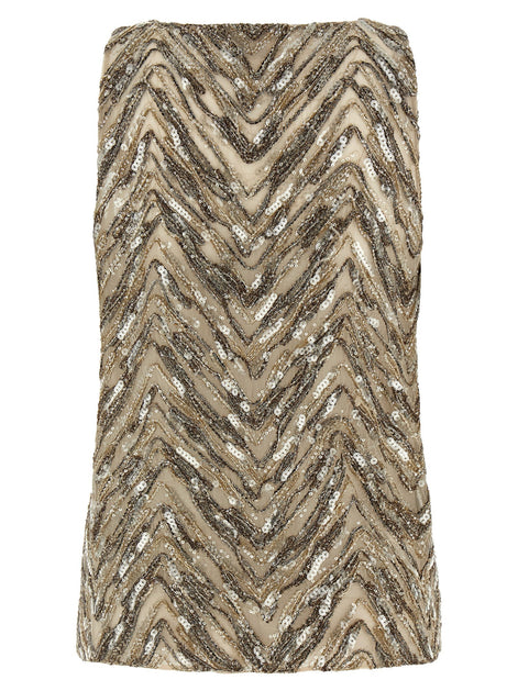 Brunello Cucinelli 'Dazzling Chevron Embroidery' top