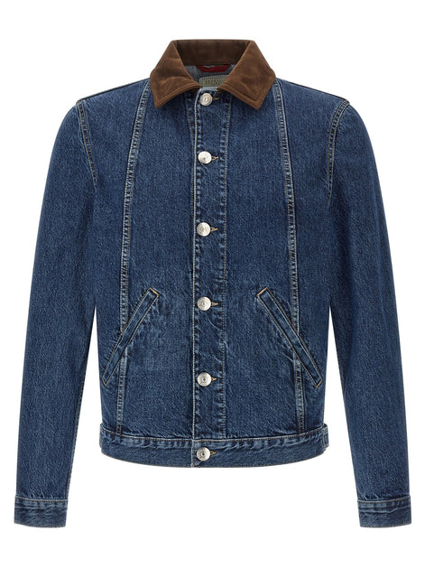 Denim and suede jacket