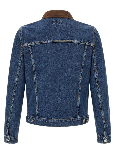 Brunello Cucinelli Denim and suede jacket